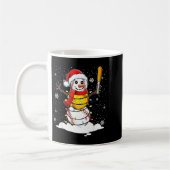Santa Hat Snowman Xmas Funny Baseball Softball Chr コーヒーマグカップ (左)
