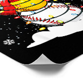 Santa Hat Snowman Xmas Funny Baseball Softball Chr ポスター (角)