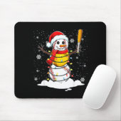 Santa Hat Snowman Xmas Funny Baseball Softball Chr マウスパッド (マウス)