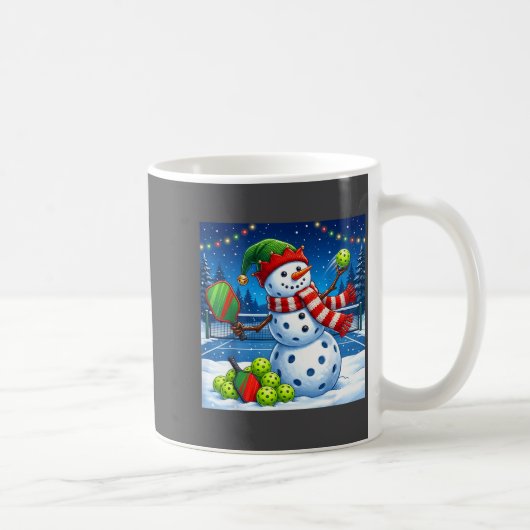 Santa Hat Snowman Xmas Funny Ckleball Christmas コーヒーマグカップ (右)