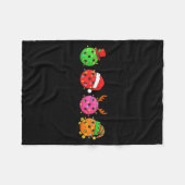 Santa Hat Snowman Xmas Funny Ckleball Lover Christ フリースブランケット (正面(横))