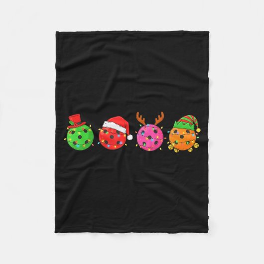 Santa Hat Snowman Xmas Funny Ckleball Lover Christ フリースブランケット (正面)