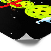 Santa Hat Snowman Xmas Funny Pickleball Player Pad ポスター (角)