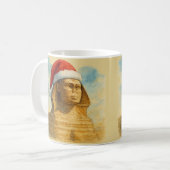 Santa Hat Sphinx Mug Egyptian Holiday コーヒーマグカップ (正面左)
