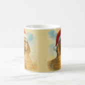 Santa Hat Sphinx Mug Egyptian Holiday コーヒーマグカップ (中央)
