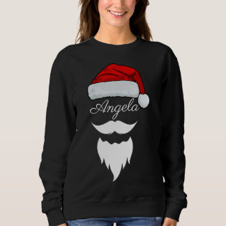  Santa Hat Split Monogram Shirt, Personalized Name スウェットシャツ