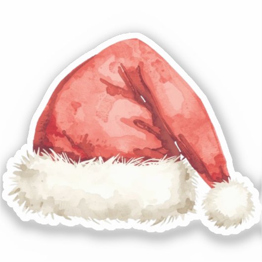 Santa Hat Sticker | Classic Holiday Doodle シール (正面)