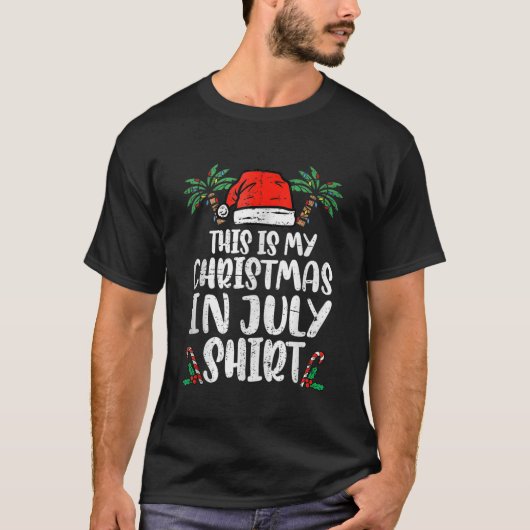 Santa Hat SummerおもしろいビーチVac Tシャツ (正面)