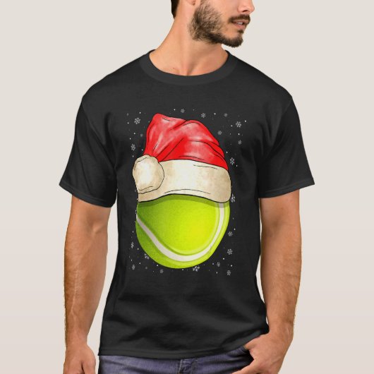 Santa Hat Tennis Christmas Cute Sport  Ugly Xmas Tシャツ (正面)