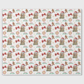 Santa Hat Toy Poodle Dog Christmas ラッピングペーパー (フラット)