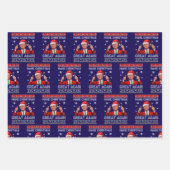 Santa Hat Trump, Trump Make Christmas Great Again ラッピングペーパーシート (正面3)