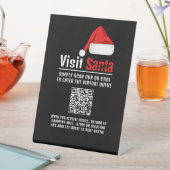 Santa Hat, Visit Santa, QR Code Queue 台座サイン (インサイチュ)