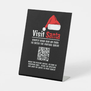 Santa Hat, Visit Santa, QR Code Queue 台座サイン