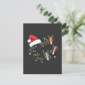 Santa Hat With Horses Equestrian Santa Christmas インビテーションポストカード (スタンド正面)
