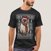Santa Hat Xmas Siamese Cat Ugly Christmas Tシャツ (正面)