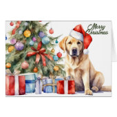 Santa Hat Yellow Labrador Retriever Christmas (正面横)