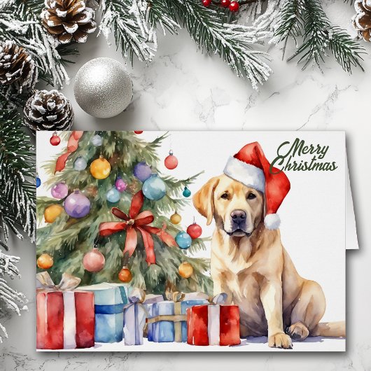 Santa Hat Yellow Labrador Retriever Christmas