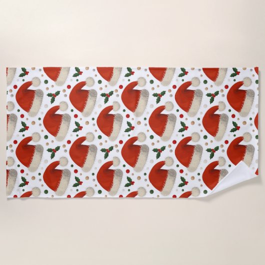 Santa Hats ビーチタオル (正面)