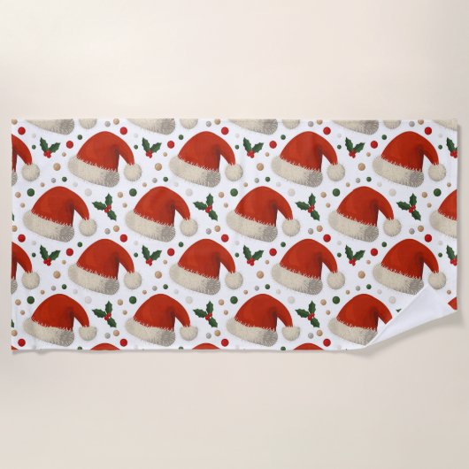 Santa Hats ビーチタオル (正面)