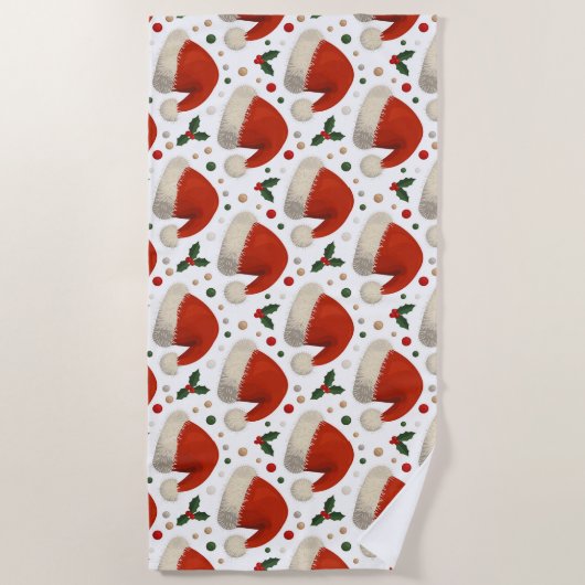 Santa Hats ビーチタオル (正面)