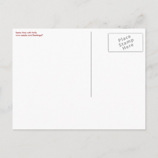 Santa Hats with Holly日付はがきを保存 案内ポストカード (裏面)