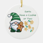 Santa Have a Cookie or Two on a セラミックオーナメント (正面)