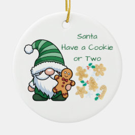 Santa Have a Cookie or Two on a セラミックオーナメント