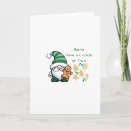 Santa Have a Cookie or Two on a Holiday Card カード