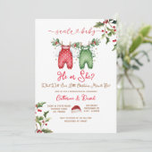 Santa He or She Christmas Gender Reveal Invitation 招待状 (スタンド正面)
