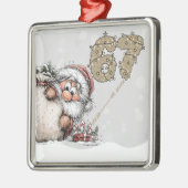 Santa Hiding from Six Seven Christmas Ornament メタルオーナメント (左)