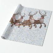 Santa & His Reindeer Flying Christmas Eve Large  ラッピングペーパー (アンロールド)