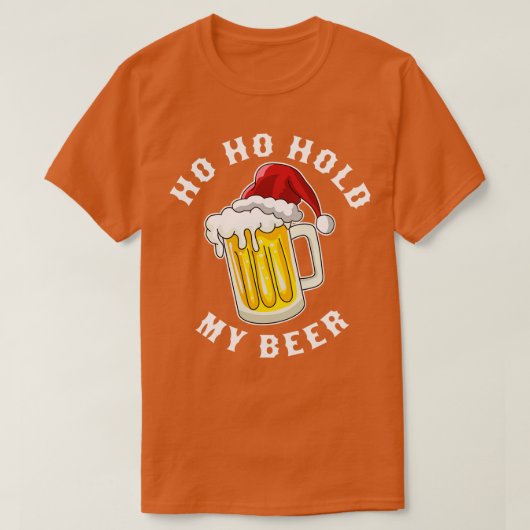 Santa Hoが私のビールのクリスマス酒をおもしろい飲む Tシャツ (デザイン正面)