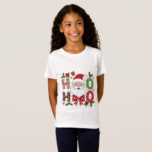 Santa Ho Ho Christmas Tee for Kids Tシャツ (正面フル)