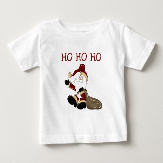Santa HO HO Tシャツとギフト ベビーTシャツ (正面)