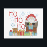 Santa Ho Ho Tシャツ&ギフト シーズンポストカード<br><div class="desc">サンタホホホホーTシャツ、マグカップ、マグネット、トートバッグ、シール、キーホルダーなど、サンタ・クロース、雪片、明るいクリスマスギフトの数々、赤い文字「ホホホホホ読!」をフィーチャーしたホリデーアパレルやギフト。</div>
