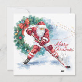 Santa Hockey Christmas Card  シーズンカード