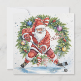 Santa Hockey Christmas Card  シーズンカード