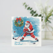 Santa Hockey Christmas Card  シーズンカード (スタンド正面)