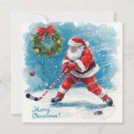 Santa Hockey Christmas Card  シーズンカード