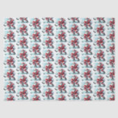 Santa Hockey Player Christmas Tissue Paper 薄葉紙 (正面)
