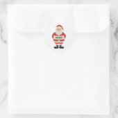 Santa Holding Sign Sticker | Personalized Holiday  ラウンドシール (バッグ)