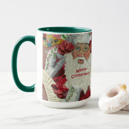 Santa Holiday 15 oz Mug Checking It Twice Green マグカップ