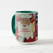 Santa Holiday 15 oz Mug Checking It Twice Green マグカップ (正面左)