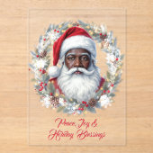 Santa Holiday Blessings Flat Card アクリル招待状 (正面)