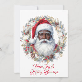 Santa Holiday Blessings Flat Card シーズンカード