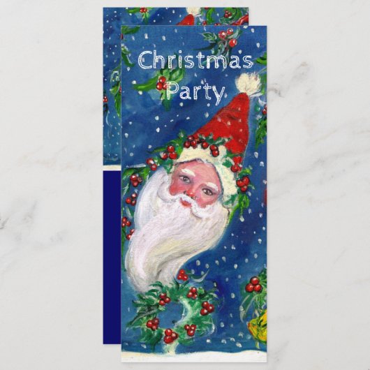 SANTA,HOLLYBERRY CROWNクリスマスパーティープログラム 招待状 (正面/裏面)