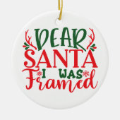 Santa Iはフレームされた – パーソナライズ – クリスマス セラミックオーナメント (正面)