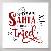 Santa I親愛が本当にクリスマスおもしろい引用文に挑戦 ポスター (正面)