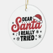 Santa I親愛が本当にクリスマスの家族のクリスマスを試した セラミックオーナメント (左)