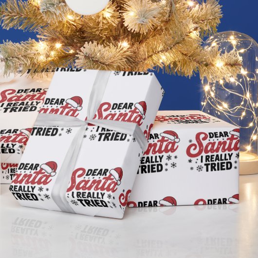 Santa I親愛が本当にクリスマスの家族のクリスマスを試した ラッピングペーパー (クリスマス)